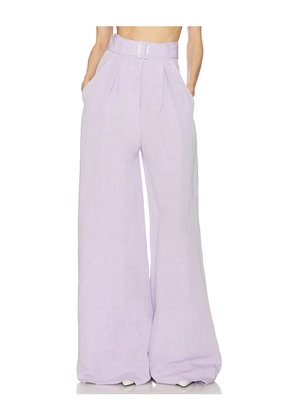 MATTHEW BRUCH Wide Leg Pleated Pant in Lavender. Size 0. Also in 10, 2, 4, 6, 8.