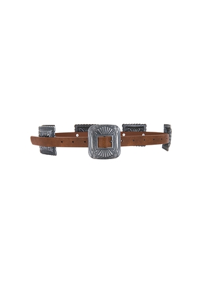 Lovers and Friends Bella Buckle Belt in Brown.