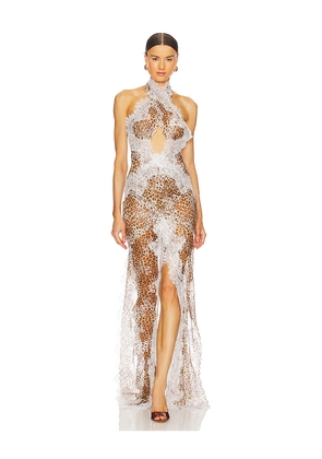 The Dolls House Fara Maxi Dress in Beige. Size L. Also in M.