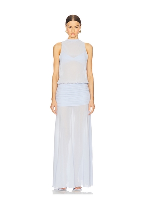 SEROYA Cherry Maxi Dress in Baby Blue. Size S. Also in XL.