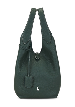 Polo Ralph Lauren Shiny Pebble Medium Tote in Green.