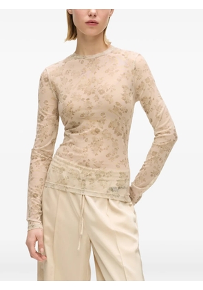 Karl Lagerfeld Jeans flower-print top - Neutrals