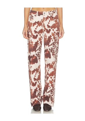 superdown Lile Cow Print Jean in Neutral,Brown. Size XS. Also in L, M, S, XL, XXS.
