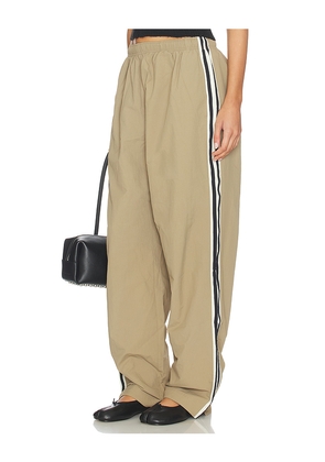 Tanner Fletcher Wilbur Stripe Windbreaker Pant in Taupe. Size L. Also in M, S.