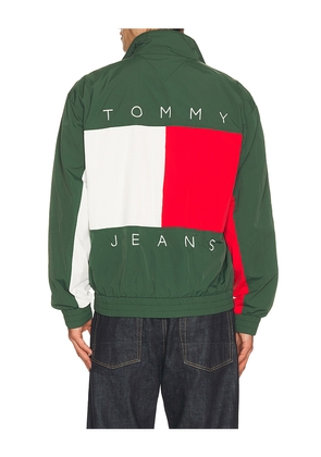 Tommy Jeans Heritage Flag Jacket in Green. Size L. Also in M, S, XL/1X.