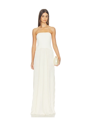 Solid & Striped The Strapless Soglio Dress in Cream. Size L. Also in M, XL, XS.