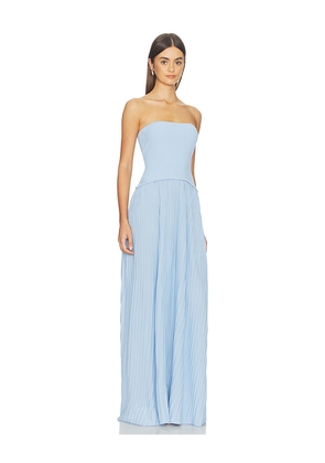 Solid & Striped The Strapless Soglio Dress in Blue. Size L. Also in S, XL, XS.