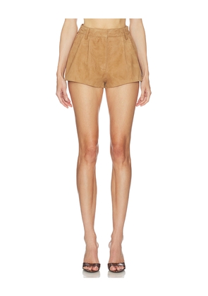 retrofete Reyes Suede Short in Tan. Size L. Also in M, S, XL, XS, XXS.