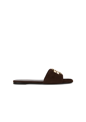 Tory Burch Eleanor Slide in Chocolate. Size 6. Also in 6.5, 8.5, 9, 9.5.