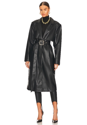 WeWoreWhat Faux Leather Trench in Black. Size M. Also in L.