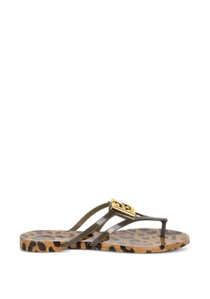 Dolce & Gabbana leopard-print sandals - Brown