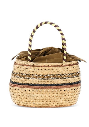 Exquisite J woven chain clutch bag - Neutrals