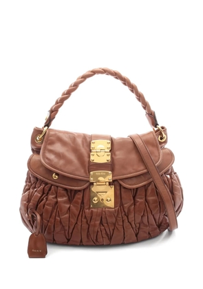 Miu Miu Pre-Owned 2010s leather matelassé handbag - Brown