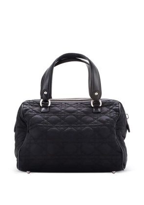 Christian Dior Pre-Owned Vintage Front Pocket Boston Bag Cannage Quilt Satin Small satchel - Black
