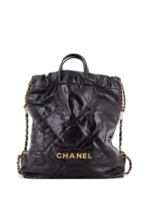 CHANEL Pre-Owned 22 Chain Quilted Calfskin Medium backpack - Black