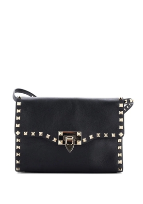 Valentino Garavani Pre-Owned Rockstud Flip Lock Flap Bag Leather Medium crossbody bag - Black