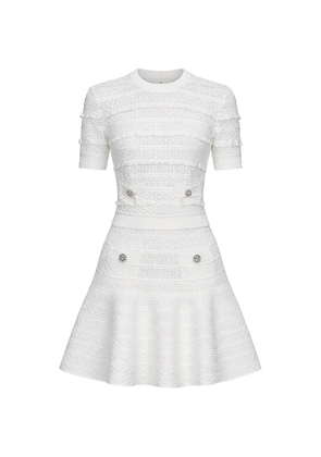 Self-Portrait ruffled dress - White