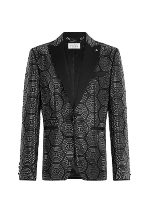 Philipp Plein monogram embellished blazer - Black