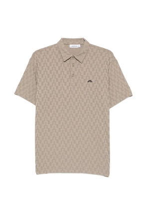 J.Lindeberg Kofe checkered short-sleeve polo - Brown