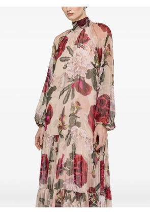 NISSA floral-print maxi dress - Neutrals