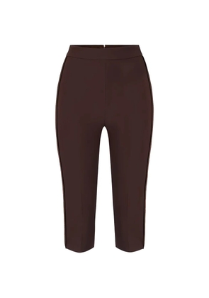 Elisabetta Franchi satin insert capri trousers - Brown