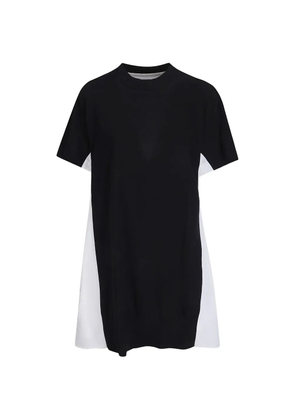 sacai poplin knit mini dress - White