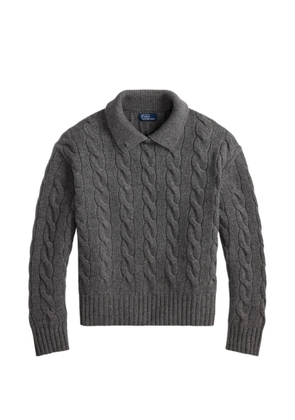 Polo Ralph Lauren cable-knit polo-collar wool sweater - Grey