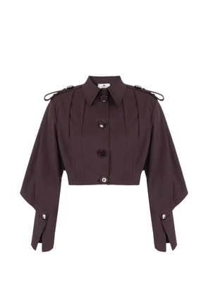 Elisabetta Franchi cape-sleeves cropped jacket - Brown