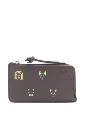 Loewe Pre-Owned 2020s x Louis Wain cats leather card holder - Brown