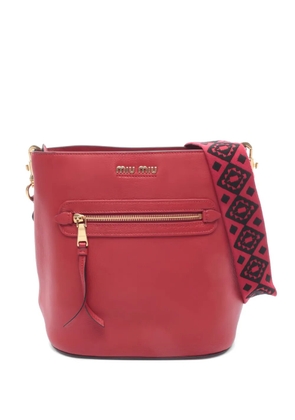 Miu Miu Pre-Owned 2010s Madras leather shoulder bag - Red