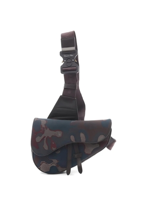 Christian Dior Pre-Owned 2010s x Peter Doig Camouflage Saddle leather bag - Green
