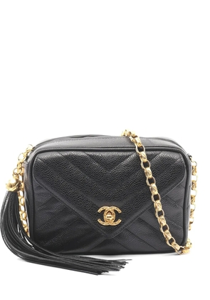 CHANEL Pre-Owned 1991-1994 V-stitch chevron crossbody bag - Black