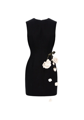 Cristina Savulescu rose-appliqué sleeveless mini dress - Black
