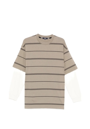 Comme des Garçons Homme stripe-pattern layered T-shirt - Brown