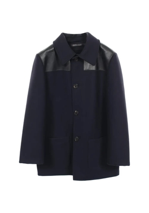 Louis Vuitton Pre-Owned 2000s colour-block leather coat - Blue