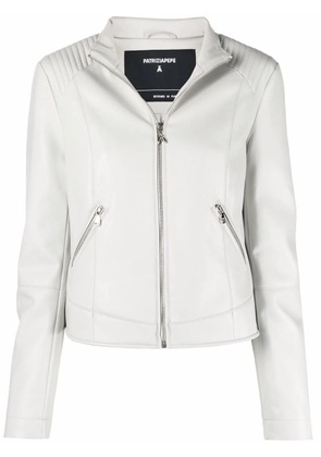 Patrizia Pepe faux-leather biker jacket - Grey