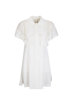sacai button flap-pocket wool midi dress - White