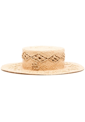 Ruslan Baginskiy appliqué-logo straw hat - Neutrals