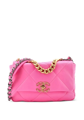 CHANEL Pre-Owned 19 Flap Bag Quilted Leather Medium crossbody bag - Pink