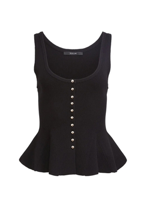 Toccin Eden button-front flared tank top - Black