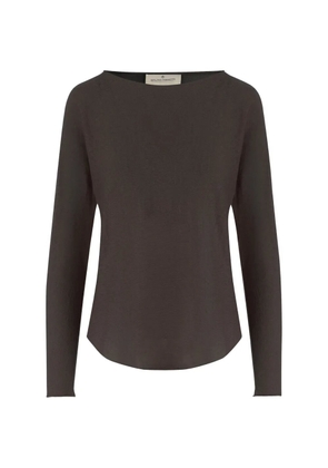 Bruno Manetti crew-neck curved-hem top - Brown