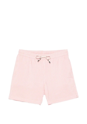 HARTFORD seersucker striped-print swim shorts - Red