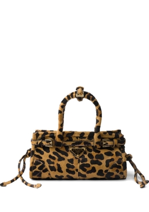 Prada Bonnie mini printed leather handbag - Neutrals