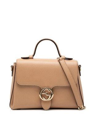 Gucci Pre-Owned 2000-2015 Small Dollar Calf Interlocking G satchel - Brown