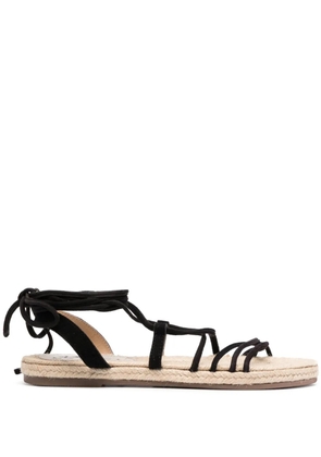 Manebi tie-fastening flat sandals - Black