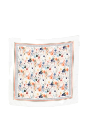 D'aniello abstract-pattern silk scarf - White