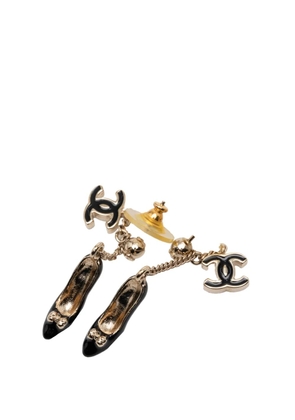 CHANEL Pre-Owned 2000-2020 CC Gold Plated Enamel Heels Push Back Earrings costume earrings