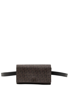 Fendi Pre-Owned 2000-2010 Zucchino Coated Canvas Flap belt bag - Brown