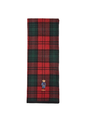 Polo Ralph Lauren plaid Polo Bear scarf - Red