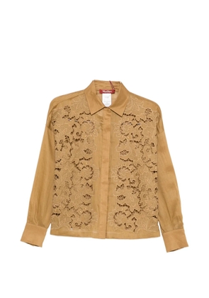 Max Mara Cali floral-embroidery shirt - Brown